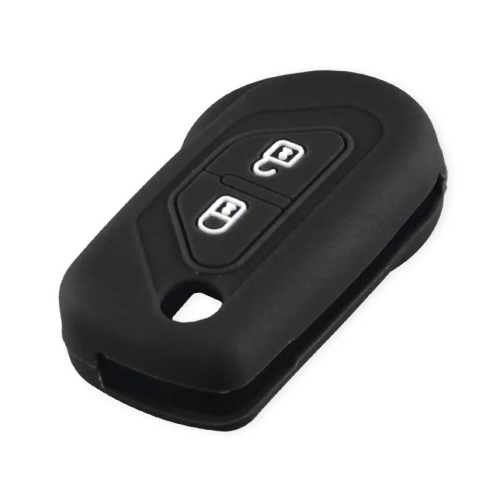 KEYYOU 2 Button Silicone Car Key Case For Citroen DS3 2009-2016 Protector Cover Holder Skin Car Silicone Car Flip Key Case Cover