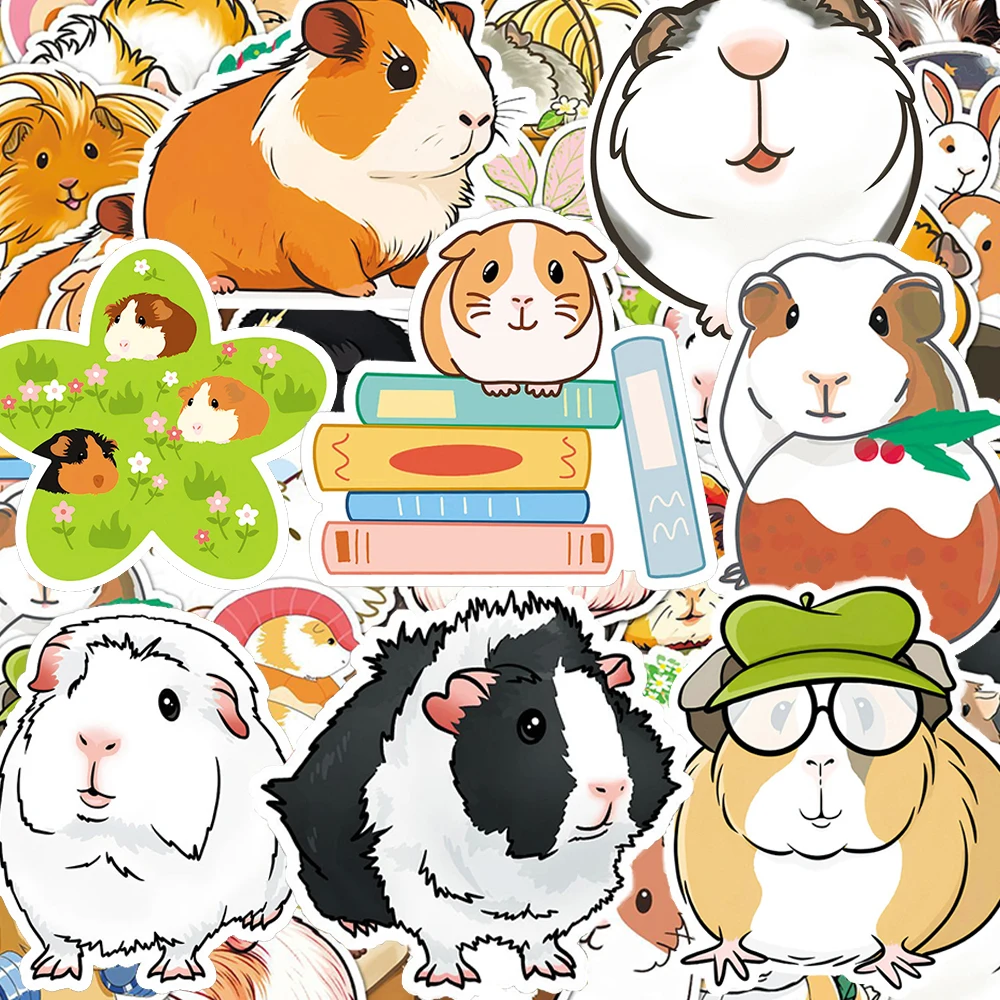 10/30/51pcs Kawaii Cartoon Guinea Pig Stickers Cute Anime Decals Water Bottle Guitar Phone Bike Creative Graffiti Sticker Decor