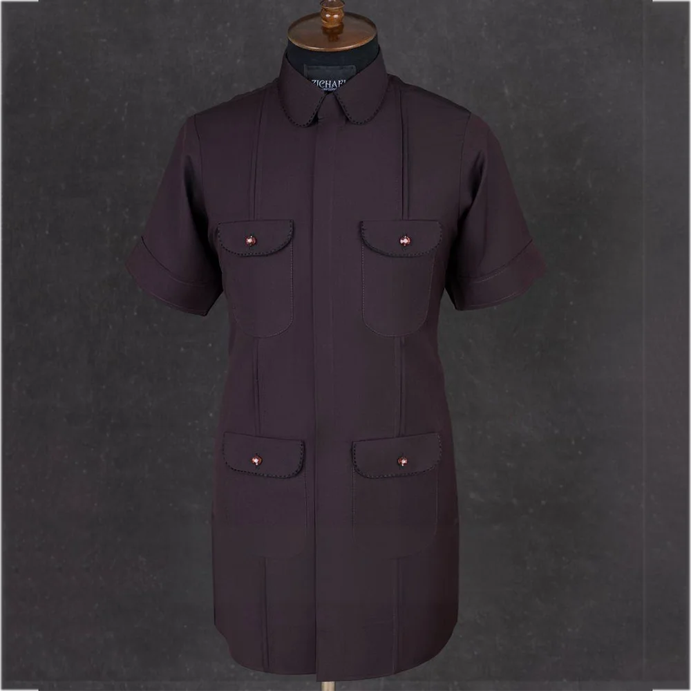 

Daily Casual Men's Suit Stand Collar Multi Pockets Formal Blazer Solid Color High Quality Daily Office Male One Piece Jacket