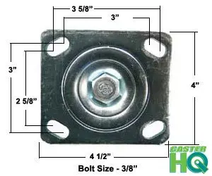 Duty Semi Steel Cast Iron Swivel Casters - 4,000 lb Capacity Set of 4 - CasterHQ Brand - 4x2 Steel Swivel Caster Heavy Duty 4 Pa