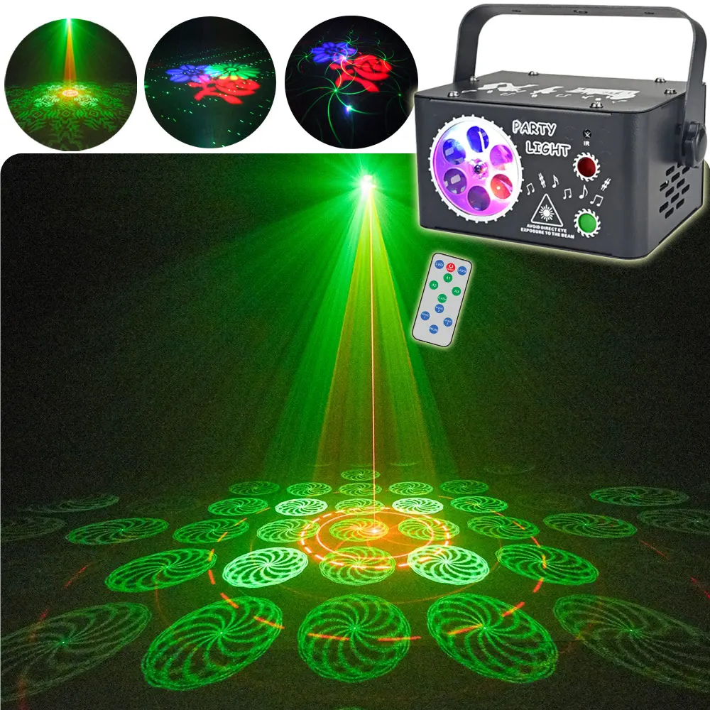 

2 In 1 LED Honeycomb Patterns Party Light Disco Laser Projector Birthday Bar DJ KTV Indoor Disco Decoration Stage Effect G51D4