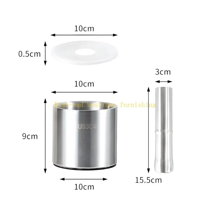 L9NB Premium steel polishing Bowl mill Cooking Tool With Lid For Fragrant Seasonings