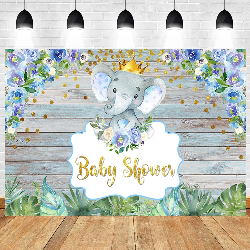 Newborn Baby Shower Theme Flower Rose Elephant Baby Girl Boy Birthday Photography Vinyl Background Children Room Decor Supplies