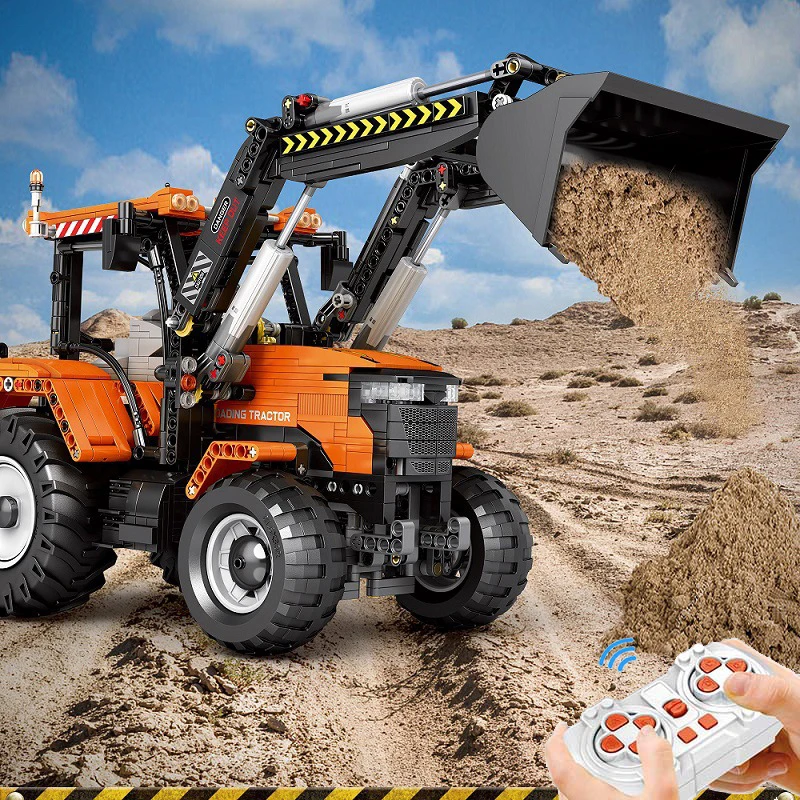 2023 New MOC Technical Engineering Remote cControl Loading Tractor Building Blocks Model Assembling Toys for Children Gift Set