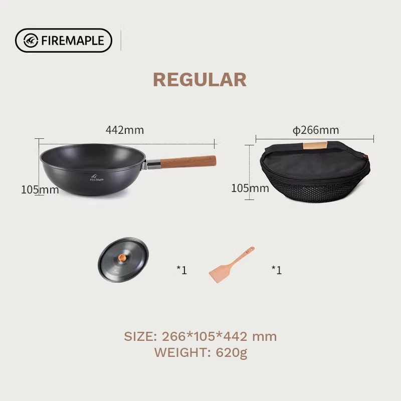 Fire-Maple Camping Wok Lichtgewicht Koekenpan Stoofpot Tas Inclusief Camping Kookgerei Outdoor Kookgerei