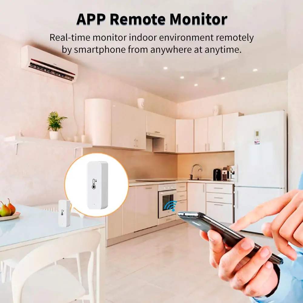 Tuya Zigbee/WIFI مستشعر درجة الحرارة والرطوبة الذكي APP مراقب عن بعد التحكم الصوتي تطبيق الحياة الذكية يعمل مع Alexa Google Home