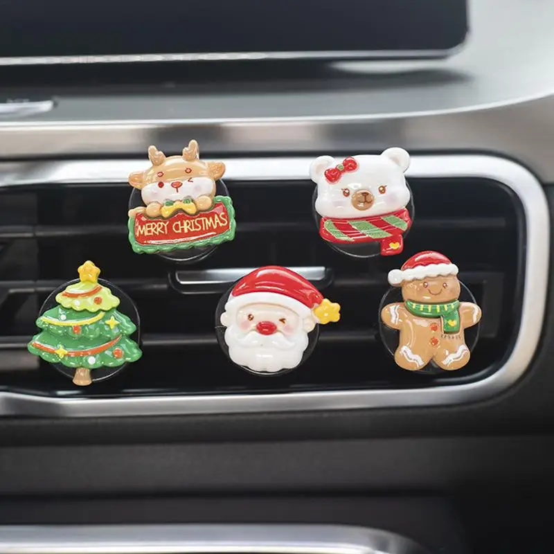 Christmas Air Vent Clip Car Outlet Aromatherapy Clip Christmas Car Decorations Interior Accessories Cute Air Freshener For Car