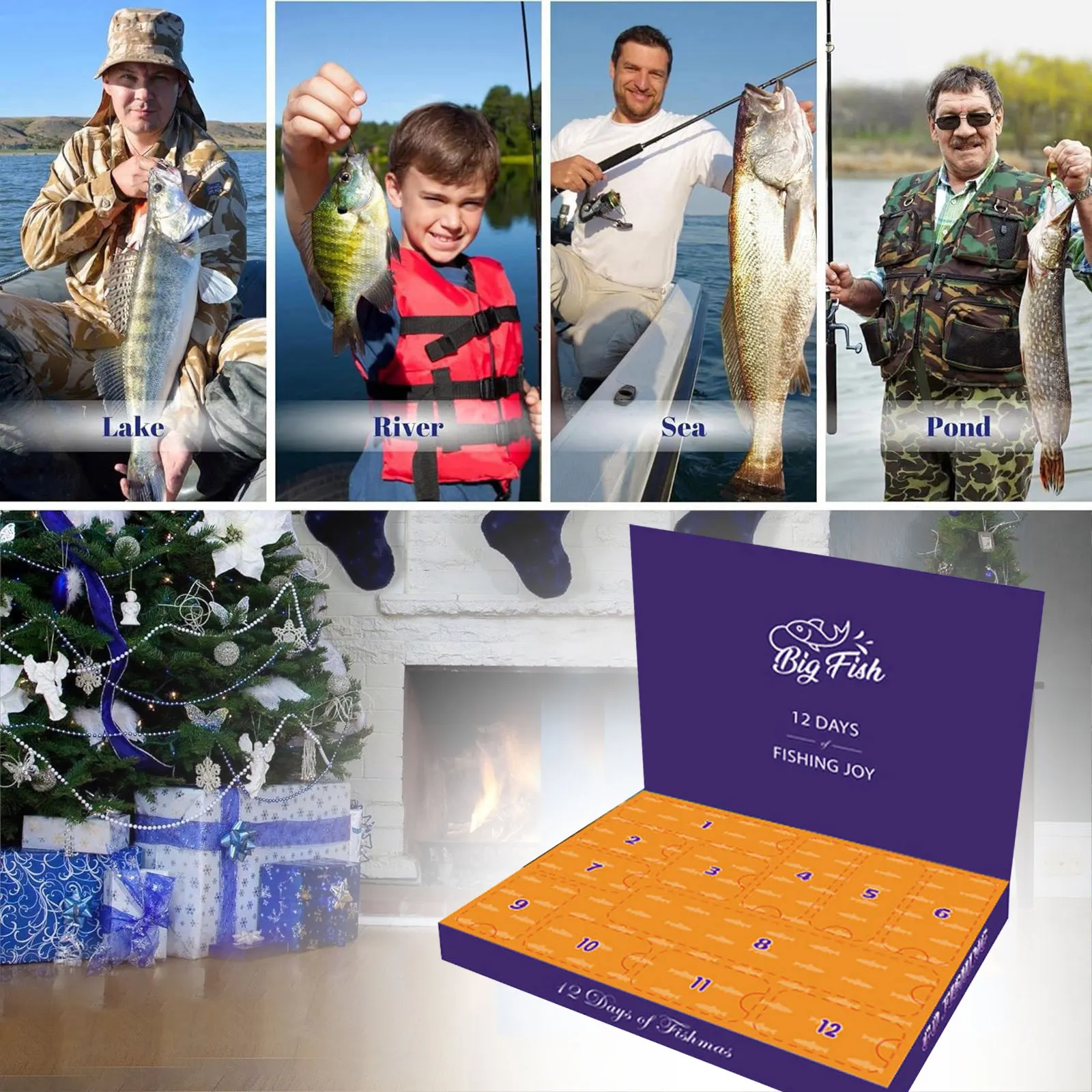 Minuterie de 3 minutes Calendrier de l'Avent en vrac 2025 Calendrier de l'Avent de pêche pour adultes Cadeaux de pêche pour hommes plus Minuterie visuelle de bureau de 60 minutes