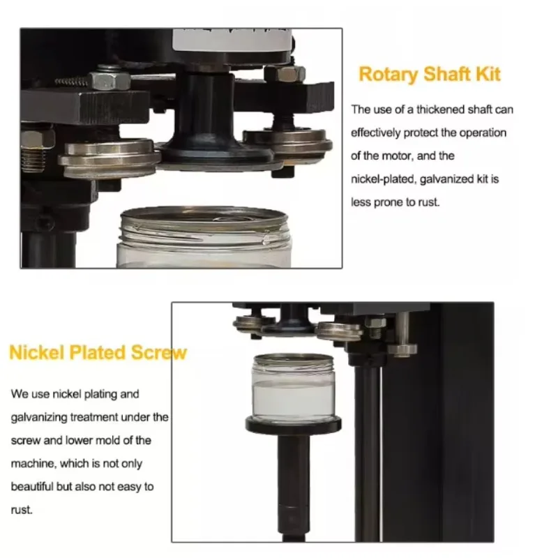 Commercial Stainless Steel Food Sealer Easy-to-Pull Lid Machine For Bags Bottles Cartons Glass/Jars For Chemical Mini New Used