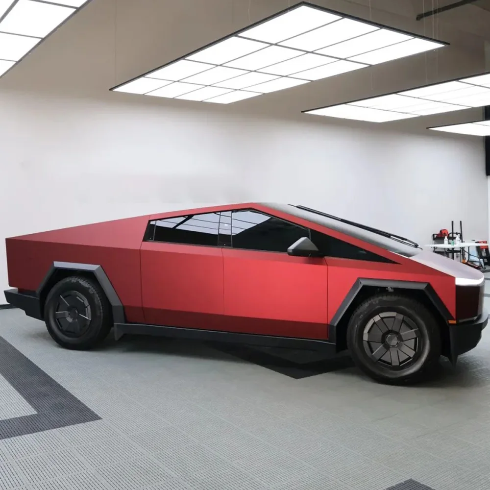 

For Tesla Cybertruck 2024 High Quality DIY Color PVC Paint Protection Film Matt Red Per-cut PPF Color Changing Film Anti-Scratch