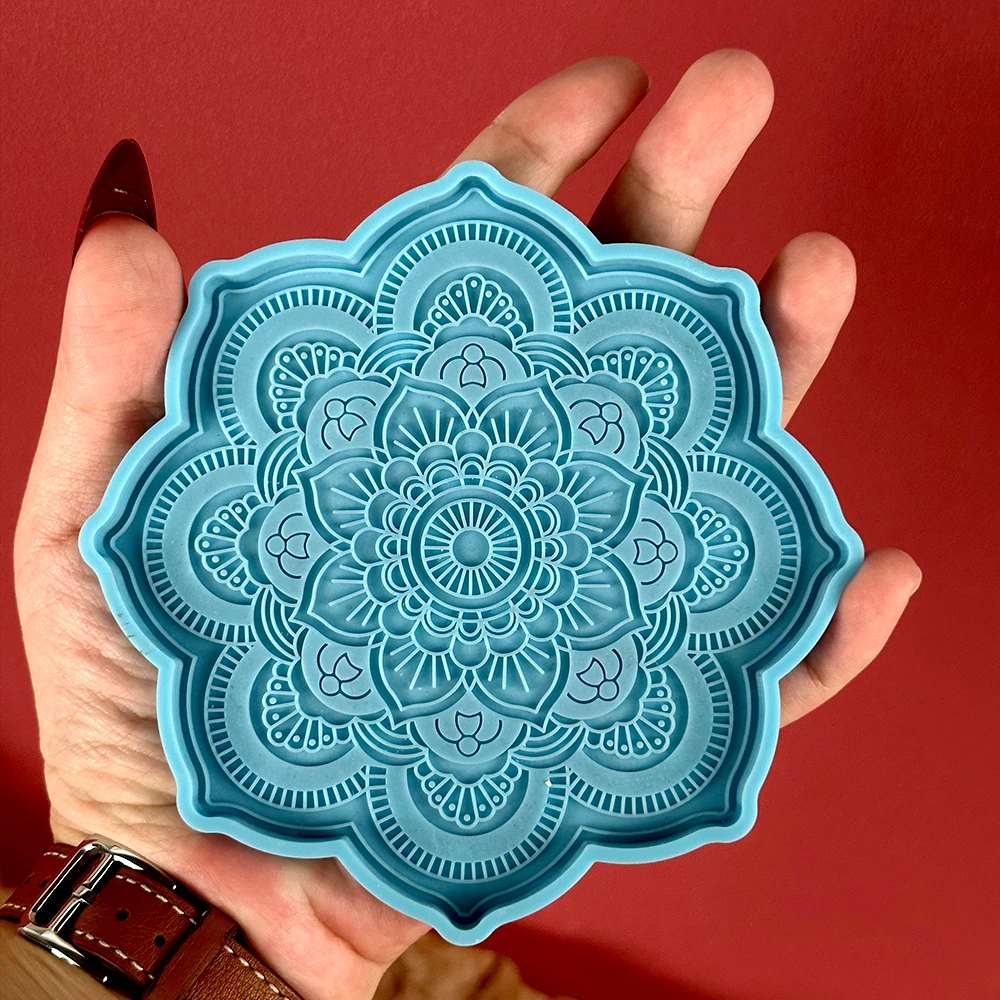 DIY silikonowa forma do cementu Mandala Coaster podkladka pod kubek do kawy tynk forma żywiczna epoksydowa rękodzieło formy do dekoracji domu