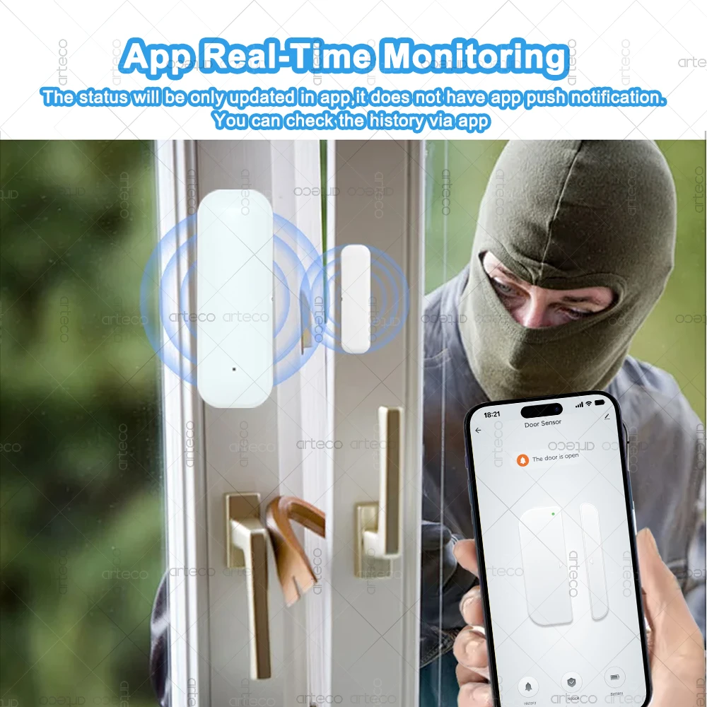 Tuya Zigbee Door Window Sensor Smart Home Security Wireless Magnetic Anti-theft Contact Detector App Remote Monitor Support Z2M