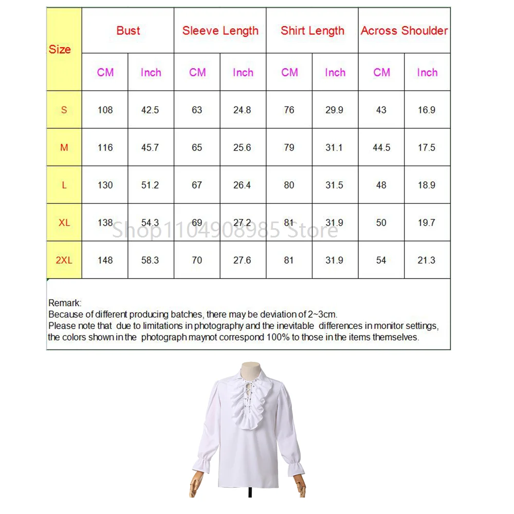 Victorian Shirt Men Vintage Poet Tops Medieval Halloween Party Vampire Cosplay Costumes Renaissance Blouse