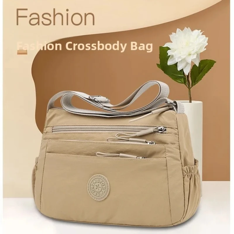 For Women Multi-Layer Casual Crossbody Bag Solid Color Multi-Pocket Handbag Versatile For Commute Travel Shopping Ideal Mom Gift