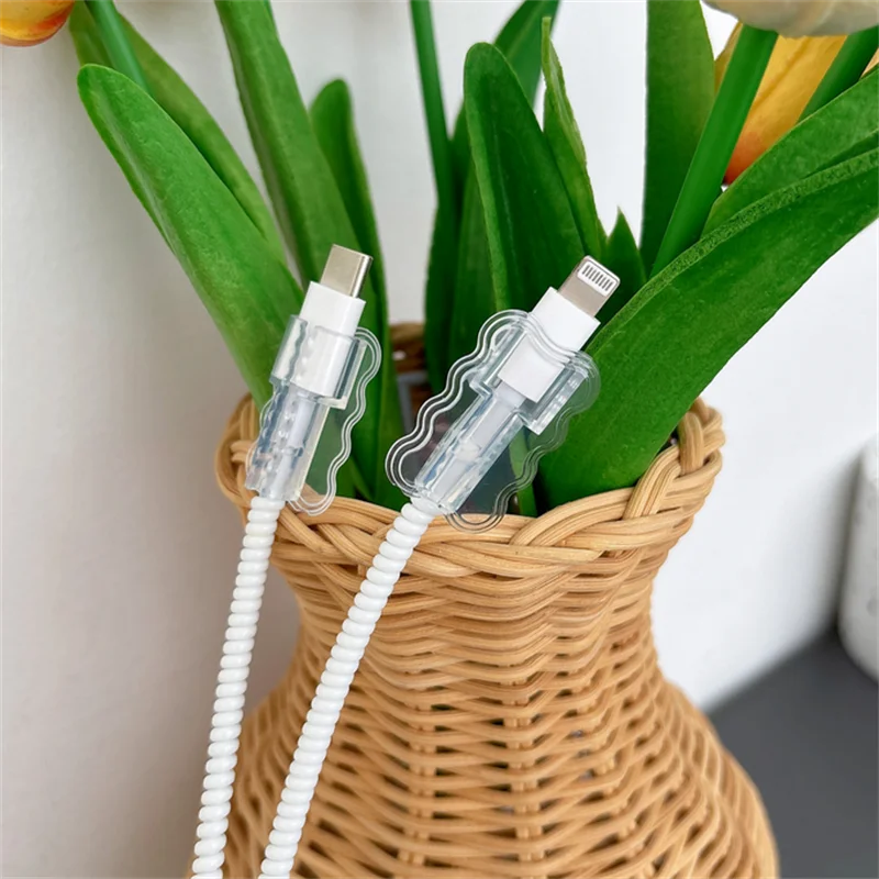 5/10/50 قطعة كابل البيانات حامي الأكمام المضادة للكسر الحبل التوقف مرنة الحبل تخزين للمدرسة المنزل ملحقات الهاتف المحمول