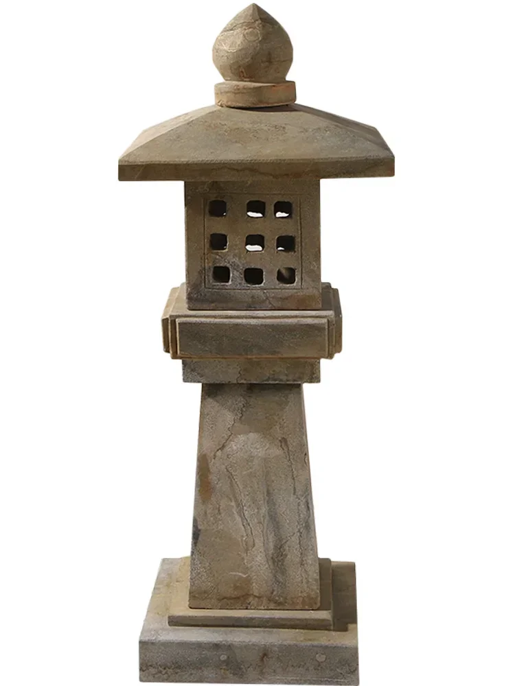 Custom stone lanterns Japanese garden lights retro solar stone lanterns outdoor