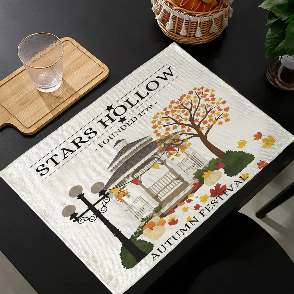 

1PC Stars Hollow Pattern Placemats Table Mats for Home Washable Placemats Decoration for Kitchen Dining Room Party 7.3