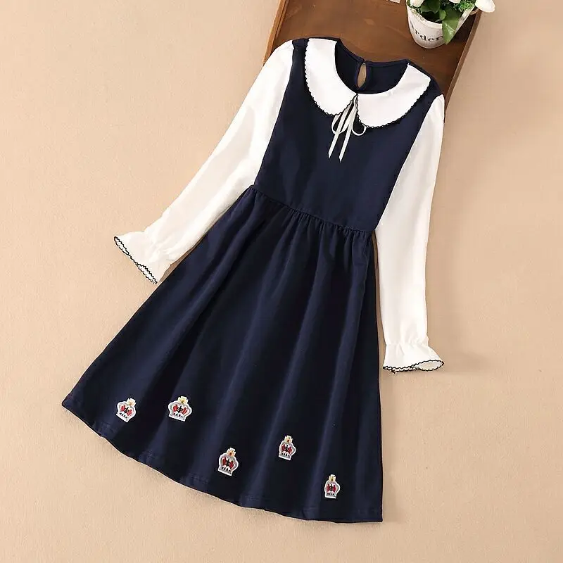 

Girls Dress 2022 Spring And Autumn College Style Fashion Big Children's Skirt Cute Girl Long-sleeved Princess Dress