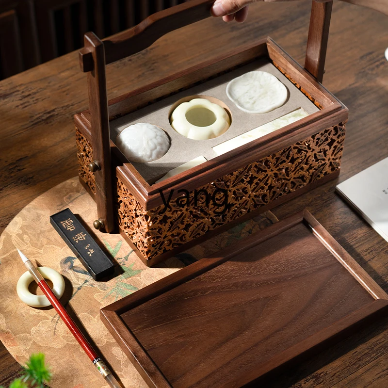 CX  study four treasures set calligraphy paperweight pen wash ink dish pen ink paper inkstone full set gift box