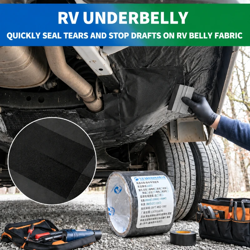 FEITE RV Underbelly & Awning Repair Tape Outdoor Repair Patch for RV Underbelly, Awning, Tarp & Greenhouse Film, Weatherproof