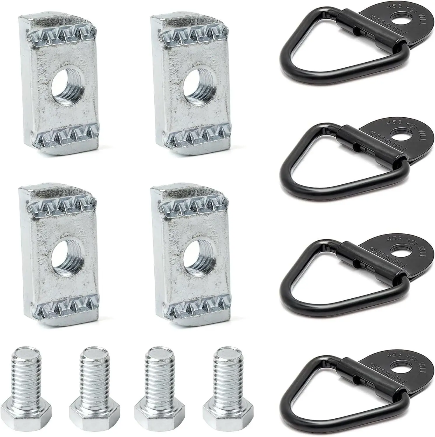 

4 Set Truck Bed Rail Bolts Nuts Cargo D-Rings Tie Down Mount Kit Fits for Nissan Frontier Titan W/Utili Track Bed Rail System