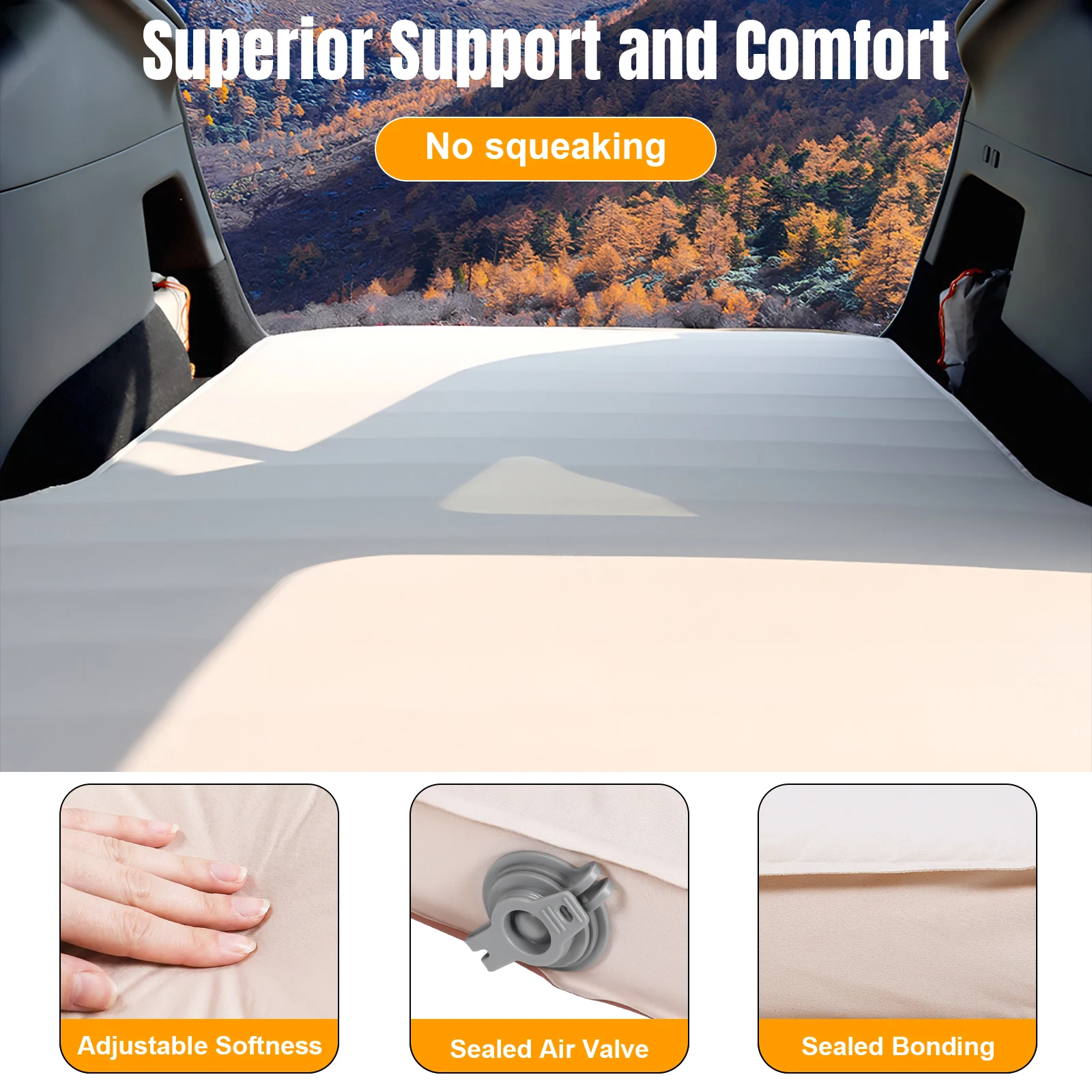 

Надувной матрас для кемпинга для Tesla Model Y с насосом, мягкий матрас на заднее сиденье, грузоподъемность 440 фунтов, толщина 2,36 дюйма, для смены работы/дневного сна