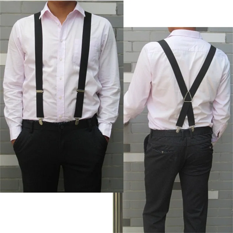 High Quality Men Women Solid Colorful Elastic Suspenders