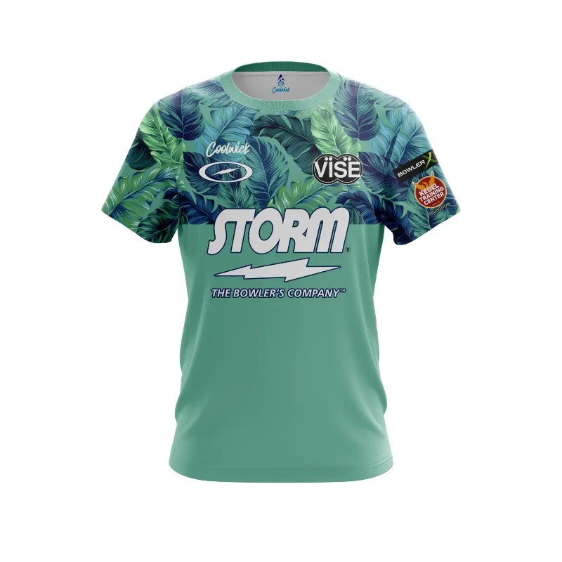New Men Coolwick Storm Bowling Jersey Black Lightning Logo Short Sleeve Performance T-Shirt Pro Player Fan Casual Sports Tee