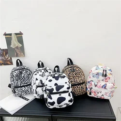 Fashionable Cute Girls Backpack Portable Mini Women Ladies Travel Shoulder Bag Canvas Things for Boy Schoolbag Floral Print