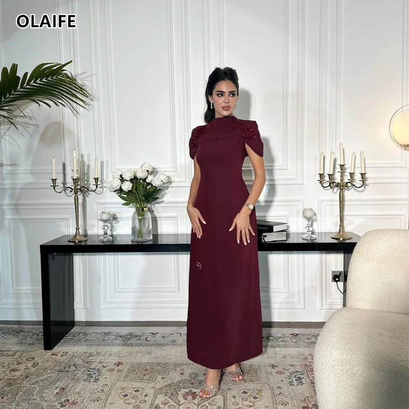 

Burgundy Prom Dresses Elegant Short Sleeve Party Gowns robes de soirée فساتين حفلة موسيقية вечернее платье abendkleider 2024