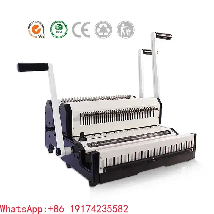 Wire Comb Clip Binding hine, 25 Sheets Punch 320 Sheets Bind, 3:1 2:1 Dual Hole F 4 Size for Office Commercial