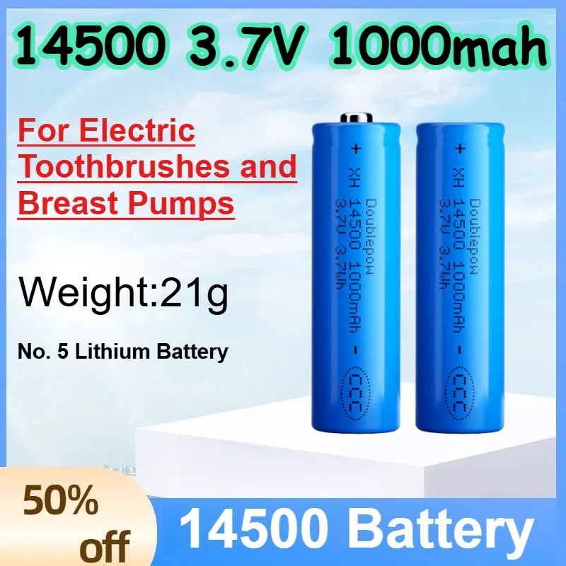 

14500 3.7V 1000mah No. 5 Lithium Battery for Electric Toothbrushes and Breast Pumps Rechargeable Battery
