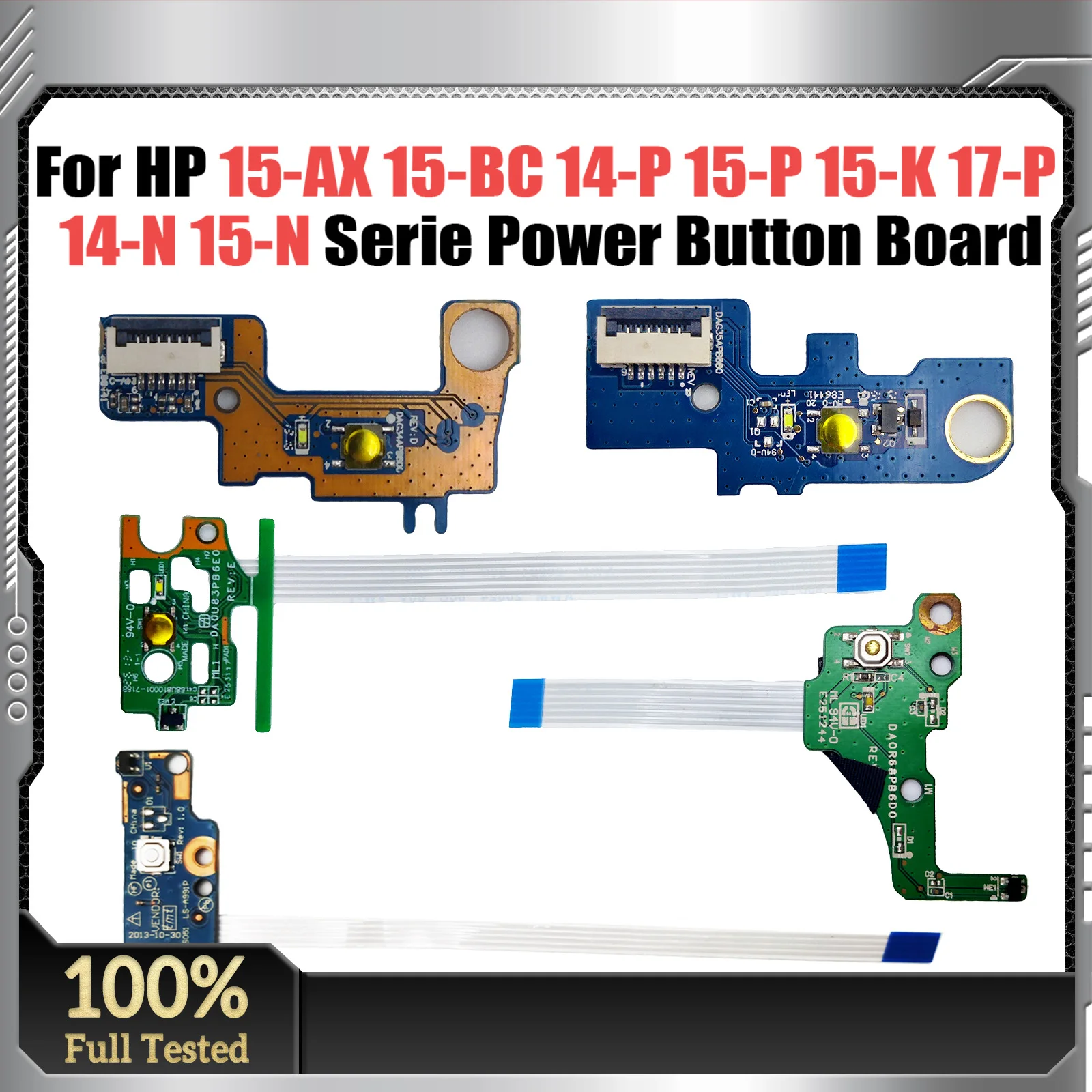 For HP 15-AX 15-BC 14-P 15-P 15-K 17-P 14-N 15-N 15-R 250 G3 17-e Serie Power Button Board DAG35APB8B0 DAY14APb6D0 DA0R68PB6D0