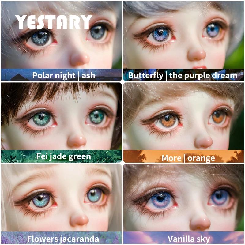 

YESTARY Eyes For Toys Doll Accessorie 1/3 1/4 1/6 Plaster 3D Movable Eyeball 12MM 14MM 16MM DIY Handmade Eyes Color Doll Eyeball