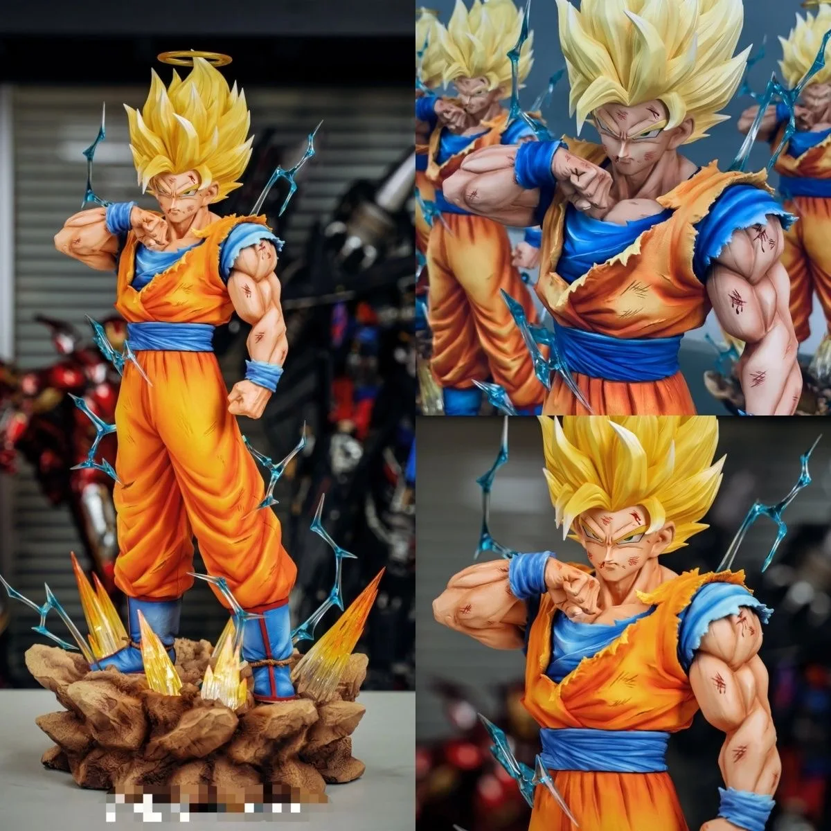 

34cm Hot Dragon Ball Z Son Goku SSJ2 Figure LED Base Super Saiyan 2 Goku PVC Action Figures Collection Model Toys Birthday Gifts