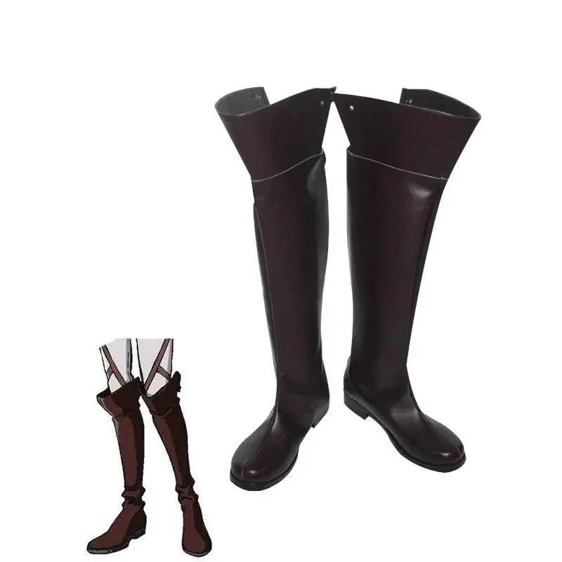 attacco-eren-jaeger-scarpe-anime-titan-cosplay-mikasa-ackerman-stivali-marroni-design-originale-per-uomo-donna