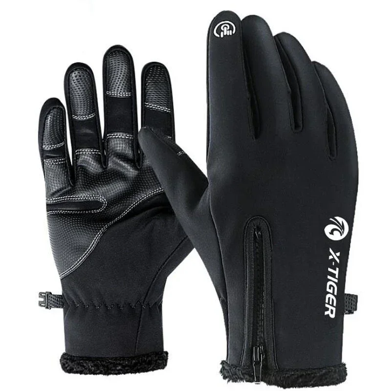 X-Tiger Cycling Gloves Men Touchscreen Winter Gloves Cold Warm Windproof Outdoor Sport Motorcycle Hiking Camping Warm Glove