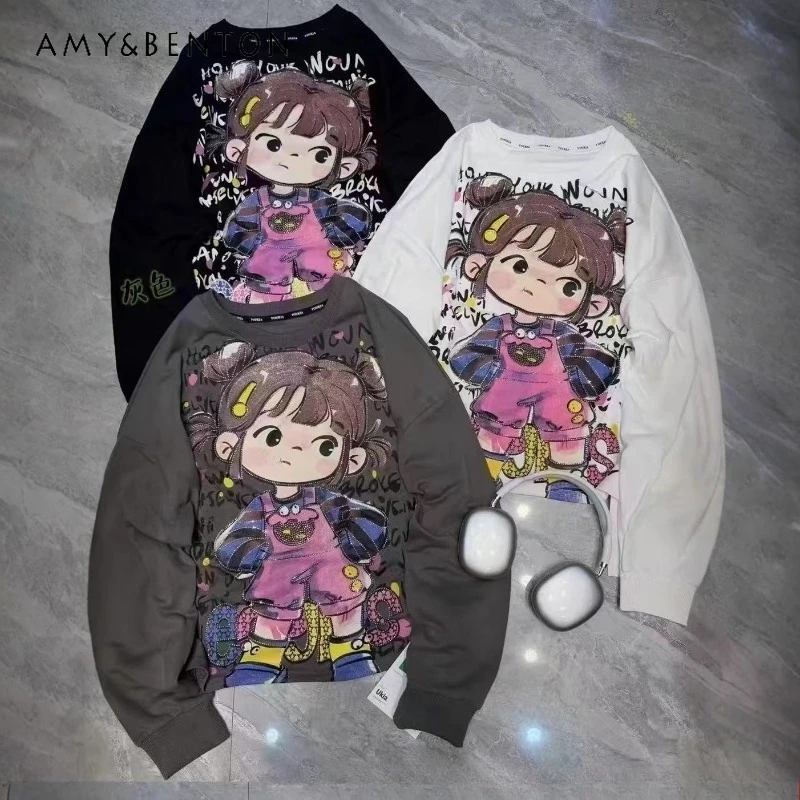 

American Style Short Oversized Long-sleeves Hoodies Jacket Women's Fashion Letter Patch Graffiti Loose Casual Hooded Sweatshirt