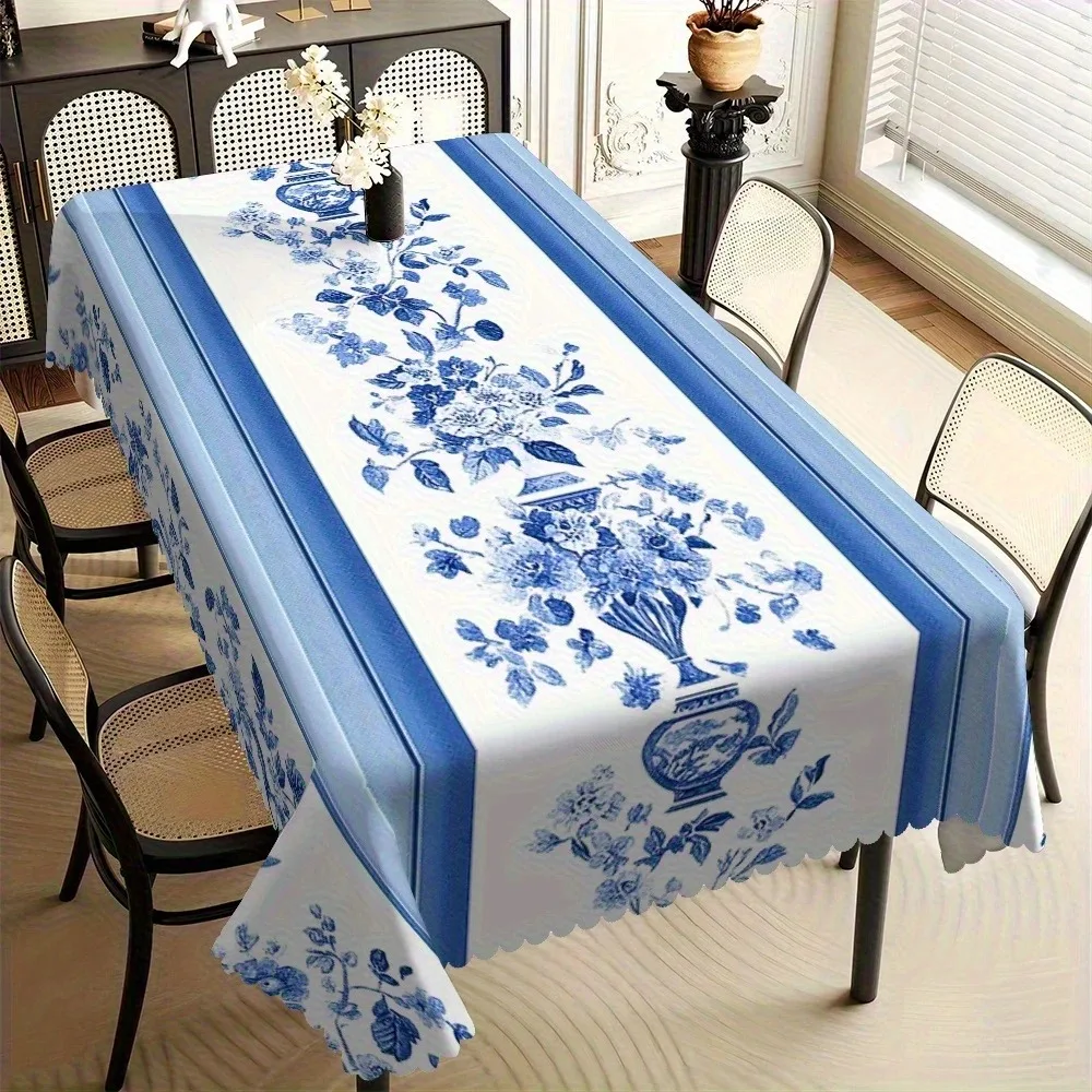 toalha-de-mesa-elegante-em-poliester-a-prova-d'agua-estilo-porcelana-azul-e-branca-impressao-plana-2d-para-decoracao-de-sala-de-jantar-e-cozinha