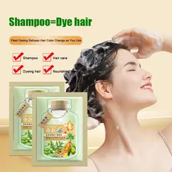 New Bubble Hair Dye Shampoo Long Lasting Permanent Nourishing Gray White Colors Black Fast Natural Covering Plants Dying Ha O7S6