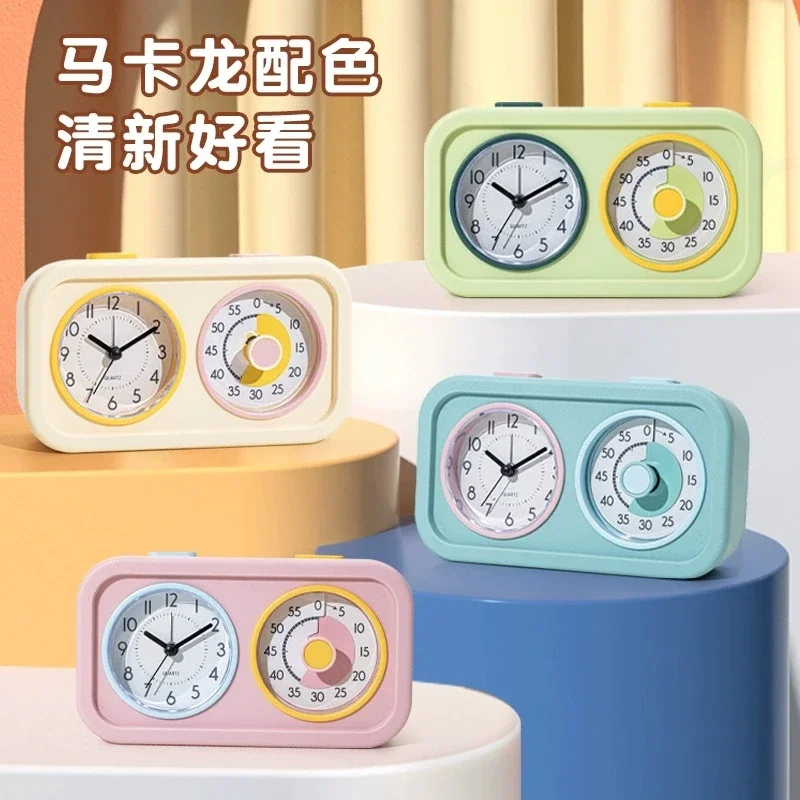 Visual dual splicing timer, children's learning self-discipline homework time manager, silent timed alarm clock