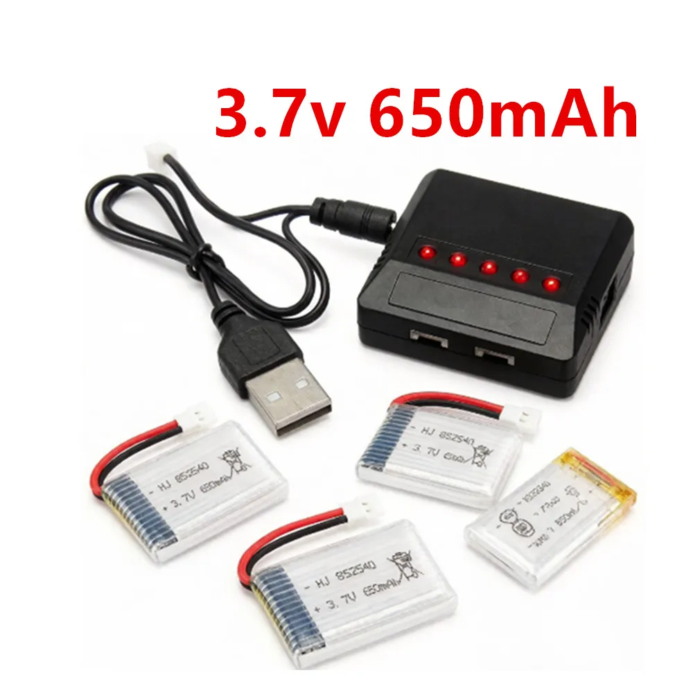 Lipo Battery 3.7V 650mAh 852540 and 5 in 1 Usb Charger For SYMA X5C X5C-1 X5 H5C X5SW X6SW H9D H5C RC Drone Parts
