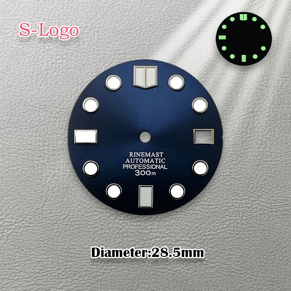 グリーンライトウォッチ改造修理アクセサリー,海波スケール,ロゴ,nh35,日本のムーブメント,28.5mm,nh36