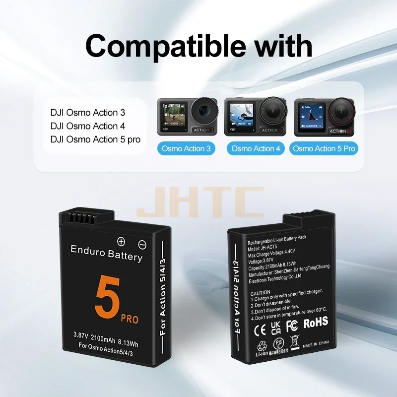 Batteries For DJI Osmo Action 3 4 5 Pro Battery Charger 2100mah For Osmo Action 5 pro Battery Camera Accessories Batterie