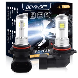 Bevinsee-bombillas LED antiniebla para faro delantero de coche, lámpara de conducción diurna DRL para motocicleta, tamaño halógeno, 9006 K, H4, H11, HB4, 880, 6000, 2 uds.