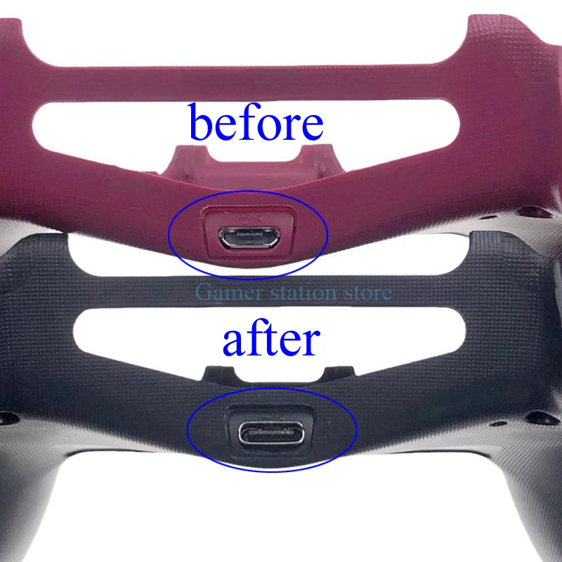 لوحة شحن سريعة من النوع C لوحدة تحكم PS4 منفذ شاحن ذاتي الصنع مع بديل مرن لـ PS4 JDS-010 011 020 030 040 050 055