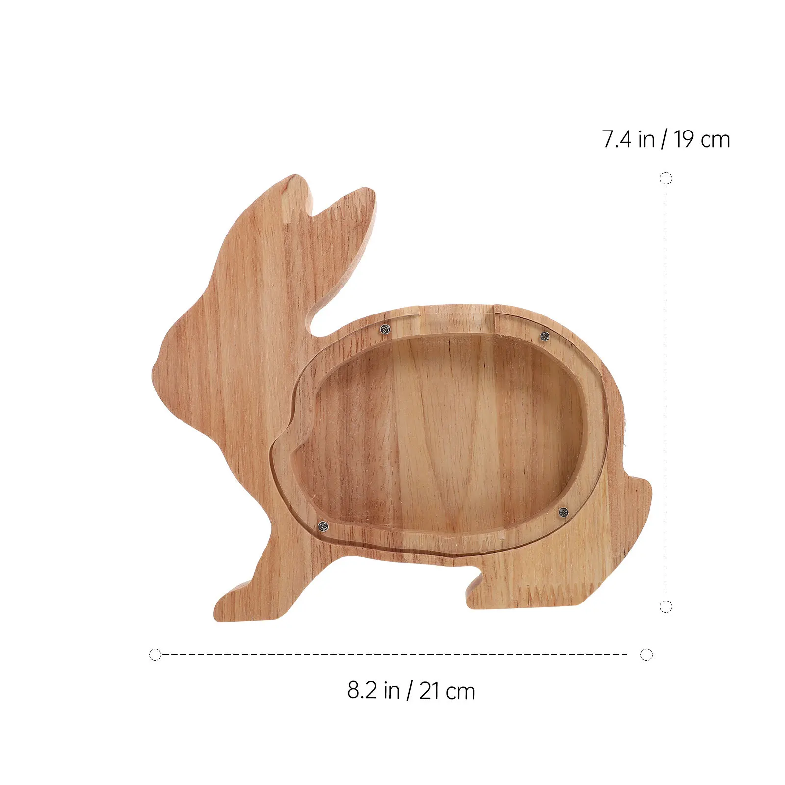 

Wooden Rabbit Piggy Bank Creative Animal Shape Coin Holder Durable Decorative Money Storage Box for Desktop Wood Piggy Bank