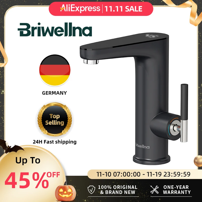 

Briwellna Electric Water Heater Hot Water Faucet 2 in 1 Basin Tap Tankless Geyser 220V Instant Water Heater Faucet For Home