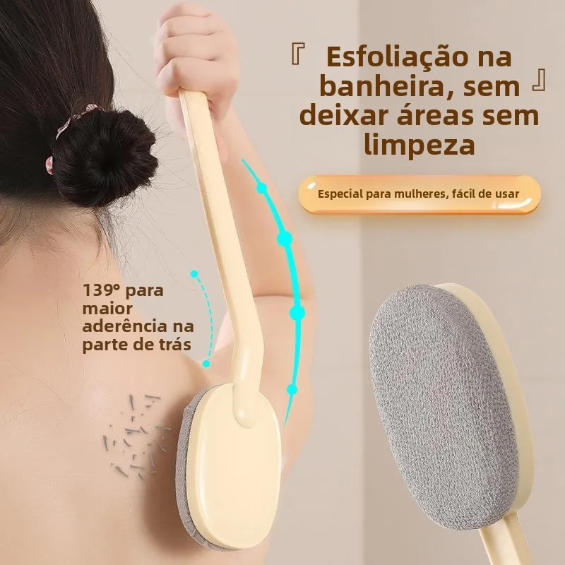 家庭用バスブラシ-ロングハンドル-背中洗い入浴ツール-交換可能なヘッド-角質除去泥洗浄-怠け者用バスブラシ