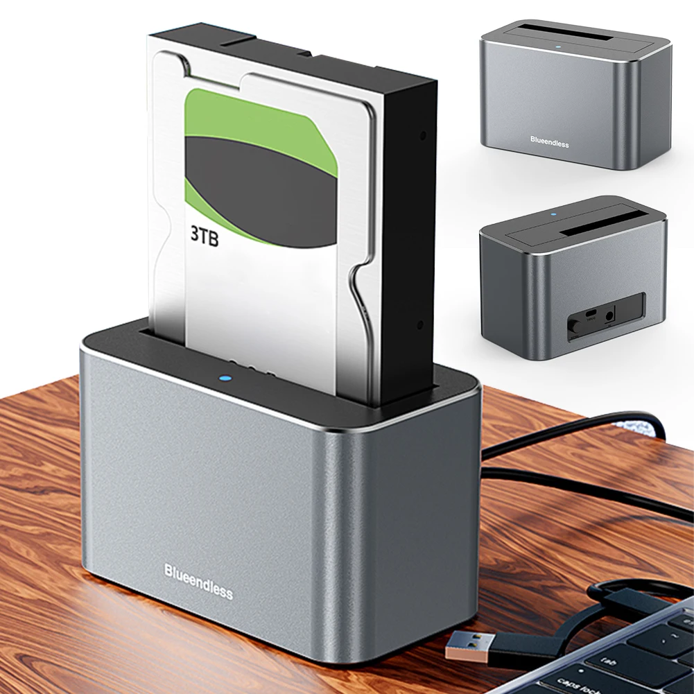 Hard Drive Dock SAS To USB 3.0 Adapter 5Gbps Reader Converter Docking Station Support Up To 20TB for 2.5/3.5 in SATA/SAS HDD SSD